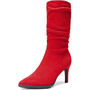 DREAM PAIRS Women's Mid Calf Boots High Heels Pointed Toe Zip Fashion Dressy Boot in Saudi Arabia