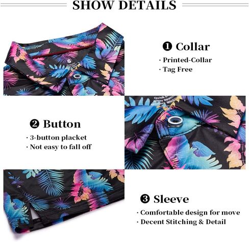 تيشيرت بولو للجولف للرجال سريع الجفاف، جزء علوي ماص للرطوبة in Kuwait