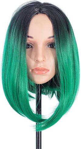 SWACC Ombre Colors Straight Short Hair Bob Wig Synthetic Colorful Cosplay Daily Party Flapper Wig for Women with Wig Cap (Dark Copper Red) in Saudi Arabia