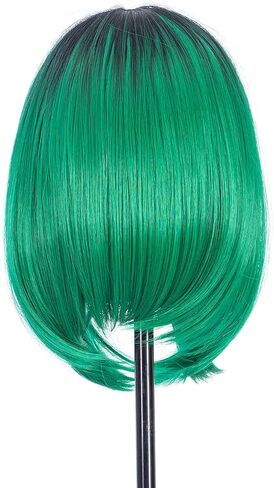 SWACC Ombre Colors Straight Short Hair Bob Wig Synthetic Colorful Cosplay Daily Party Flapper Wig for Women with Wig Cap (Dark Copper Red) in Saudi Arabia
