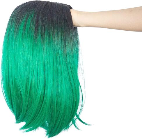 SWACC Ombre Colors Straight Short Hair Bob Wig Synthetic Colorful Cosplay Daily Party Flapper Wig for Women with Wig Cap (Dark Copper Red) in Saudi Arabia