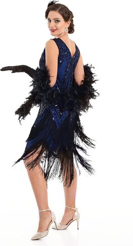 PrettyGuide Women's 1920s Flapper Dress Vintage Swing Fringed Gatsby Roaring 20s Dress in Kuwait