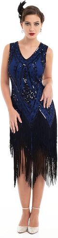 PrettyGuide Women's 1920s Flapper Dress Vintage Swing Fringed Gatsby Roaring 20s Dress in Kuwait