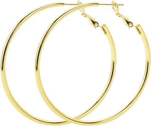 Rugewelry 925 Sterling Silver Hoop Earrings,18K Gold Plated Polished Round Hoop Earrings For Women,Girls' Gifts in Saudi Arabia