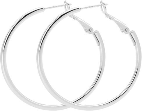 Rugewelry 925 Sterling Silver Hoop Earrings,18K Gold Plated Polished Round Hoop Earrings For Women,Girls' Gifts in Kuwait