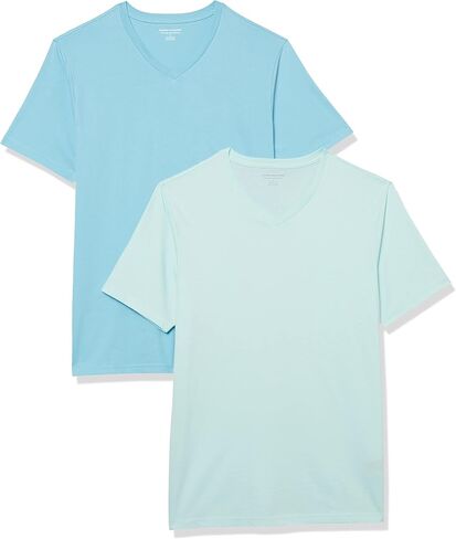 Amazon Essentials Men's Slim-Fit Short-Sleeve V-Neck T-Shirt, Pack of 2 in Saudi Arabia