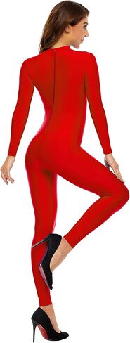 Kepblom Womens Turtleneck Long Sleeve Dance Unitard One Piece Full Bodysuit Costumes in Kuwait