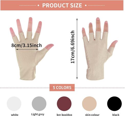 5Pairs Summer Fingerless Gloves Half Finger Sun Protection Gloves Manicure Gloves Summer Outdoor Gloves for Women in Saudi Arabia