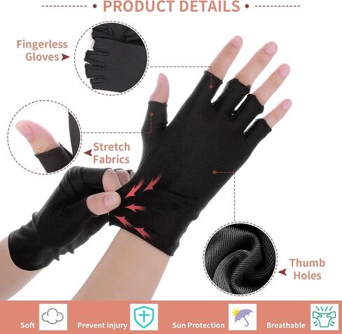 5Pairs Summer Fingerless Gloves Half Finger Sun Protection Gloves Manicure Gloves Summer Outdoor Gloves for Women in Saudi Arabia