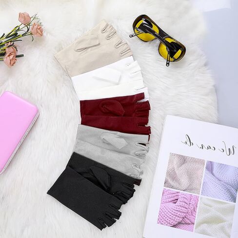 5Pairs Summer Fingerless Gloves Half Finger Sun Protection Gloves Manicure Gloves Summer Outdoor Gloves for Women in Saudi Arabia