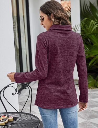 Romanstii Quarter Zip Sweatshirt for Women Fall Long Sleeve Cowl Neck Top 2024 Fashion Pullover with Pockets in Saudi Arabia