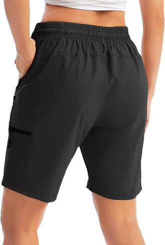 Women's Hiking Cargo Shorts with Zipper Pockets Quick Dry Lightweight Summer Shorts for Women Golf Travel in Kuwait