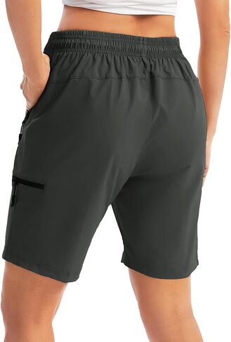 Women's Hiking Cargo Shorts with Zipper Pockets Quick Dry Lightweight Summer Shorts for Women Golf Travel in Kuwait
