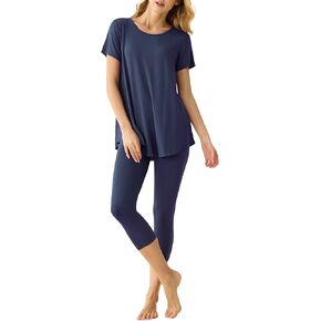 Latuza Women's Viscose Tunic Top Capri Leggings Pajamas Set in Saudi Arabia
