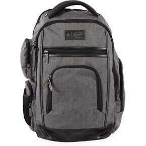 Original Penguin Men's Fletcher Laptop Backpack, Grey Crosshatch, 19 in