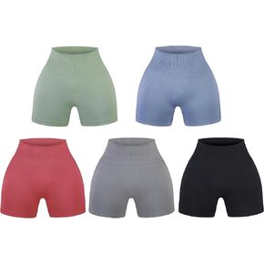 Evercute Gym Shorts Set for Women High Waist Tummy Control Butt Lifting Shorts Seamless Workout Athletic Booty Shorts