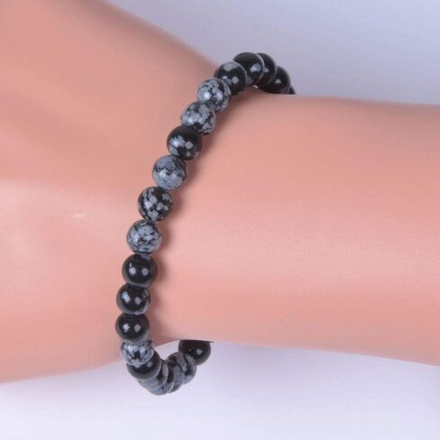 سوار Justinstones Gem أحجار كريمة شبه ثمينة 6 مم خرز دائري قابل للتمدد مقاس 6.5 بوصة للجنسين in Kuwait