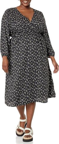 Amazon Essentials Women's Long Sleeve Wrap Midi Dress (Available in Plus Size) in Kuwait