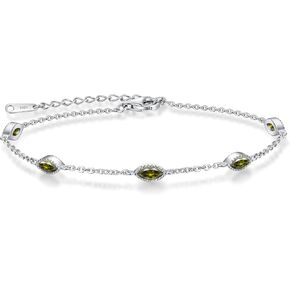CDE Birthstone Bracelet for Women 925 Sterling Silver Charm Link Evil Eye Gothic Black Angle Eye Bracelet with Cubic Zirconia Anniversary Birthday Valentine's Day Jewelry Gifts for Women Wife Girlfriend Her in Kuwait