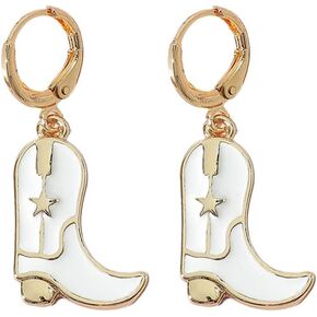 Cute Cowgirl Boot Hat Earrings Enamel Western Cowboy Dangle Drop Earrings in Saudi Arabia
