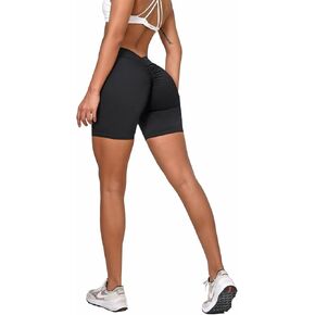 Zioccie V-Back Scrunch Butt Lifting Shorts for Women Workout Gym Yoga Running Active Exercise Fitness Shorts