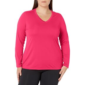 تي شيرت نسائي برقبة على شكل حرف V بأكمام طويلة من Just My Size Plus Active Cooldri in Kuwait