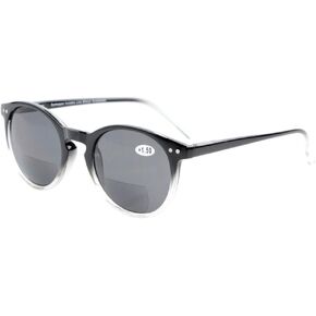 Eyekepper Key Hole Style Spring-Hinged Round Bifocal Sunglasses Sunshine Readers Black-Clear +1.00 in Kuwait