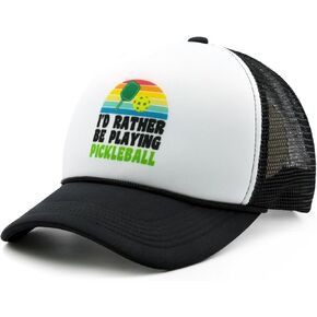 Pickleball Trucker Hat Pickleball Gifts Adjustable Pickle Ball Mesh Snapback Caps for Men and Women