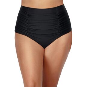 Daci Women Plus Size High Waisted Swimsuit Bottom Ruched Tummy Control Bikini Bottom Shirred Retro Swim Shorts Tankini Briefs