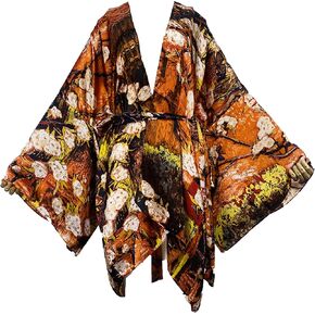 Summer Beach Cover up Women Cardigan Fashion Sexy Boho African Holiday Party Long Sleeve Silk Feeling Robe Kimono Kaftan in Kuwait