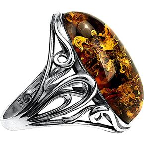 Ian and Valeri Co. Amber Sterling Silver Large Oval Ring in Saudi Arabia