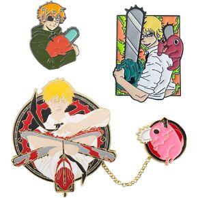 دبابيس المينا Pochita للرجال بالمنشار - دبابيس Denji Power Makima Anime Cosplay - هدايا مجوهرات الهالوين للأطفال والبنات والمراهقات والنساء والرجال in Kuwait