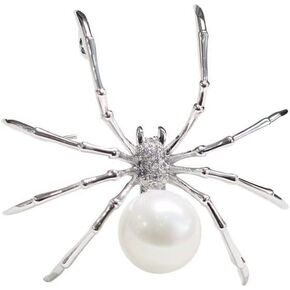 Spider Brooch Pins Black White Pearl Clear Crystal Corsage Lapel Jewelry for Women and Men Witch Halloween Pin Accessories in Saudi Arabia
