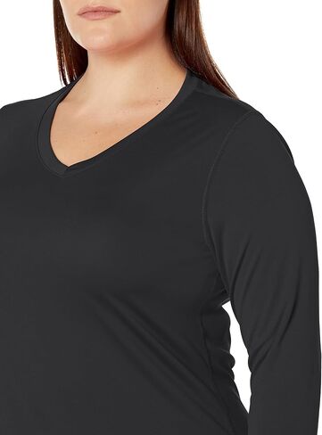 Just My Size Women's Plus Size Active Cooldri Long Sleeve V-Neck Tee in Kuwait