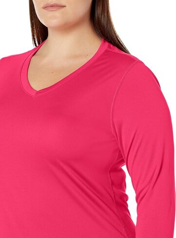 Just My Size Women's Plus Size Active Cooldri Long Sleeve V-Neck Tee in Kuwait