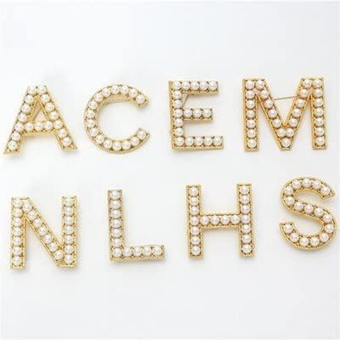 Elegant Gold Plated Simulated Pearl Initial Letter Brooch Pins for Women Girls in Kuwait