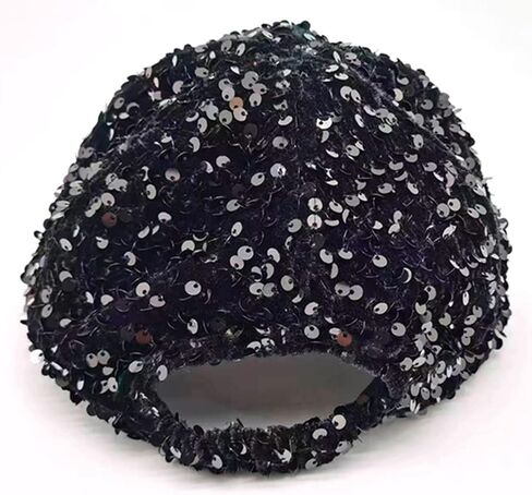 قبعة بيسبول نسائية لامعة من الترتر، قبعة بيسبول لامعة من الترتر، قبعة بيسبول مرصعة بالترتر للنساء، قبعة رياضية براقة للنساء، قبعة رياضية بلون اسود، مقاس واحد, أسود, مقاس واحد in Kuwait