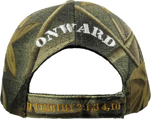 Onward Christian Soldier Camoflage Green Canvas Baseball Cap with Embroidery | One Size Fits All | Adjustable Hook & Loop Closure | 100% Cotton | 6 Panel hat w/ 6 Eyelets in Saudi Arabia