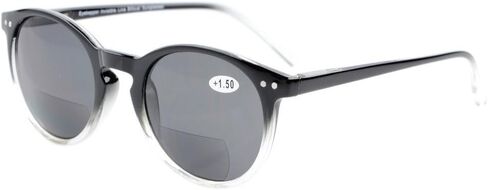 Eyekepper Key Hole Style Spring-Hinged Round Bifocal Sunglasses Sunshine Readers Black-Clear +1.00 in Kuwait