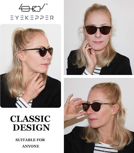 Eyekepper Key Hole Style Spring-Hinged Round Bifocal Sunglasses Sunshine Readers Black-Clear +1.00 in Kuwait