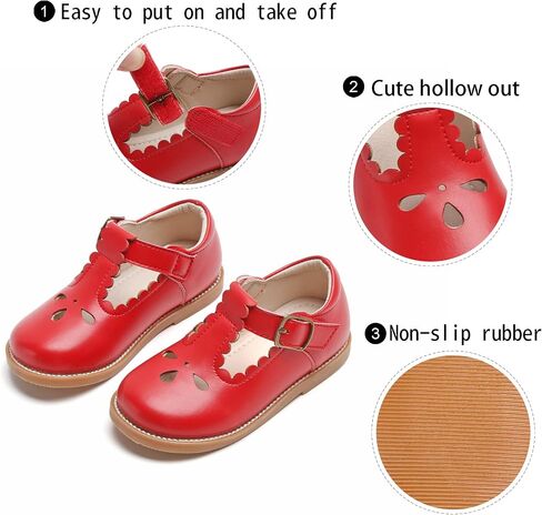 GINFIVE Toddler Girls Dress Shoes Little Kids Flats School Mary Janes Shoes in Saudi Arabia
