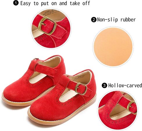 GINFIVE Toddler Girls Dress Shoes Little Kids Flats School Mary Janes Shoes in Saudi Arabia