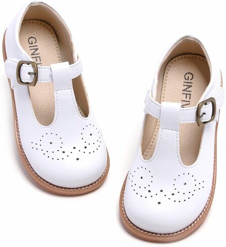 GINFIVE Toddler Girls Mary Jane School Oxford Dress Flat Shoes for Wedding | Wide toe box, Hook and Loop, School Uniform Shoes for Party, Formal, Daily Wear in Saudi Arabia