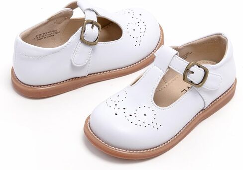 GINFIVE Toddler Girls Mary Jane School Oxford Dress Flat Shoes for Wedding | Wide toe box, Hook and Loop, School Uniform Shoes for Party, Formal, Daily Wear in Saudi Arabia