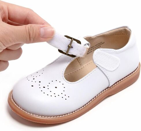GINFIVE Toddler Girls Mary Jane School Oxford Dress Flat Shoes for Wedding | Wide toe box, Hook and Loop, School Uniform Shoes for Party, Formal, Daily Wear in Saudi Arabia