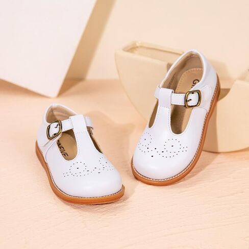 GINFIVE Toddler Girls Mary Jane School Oxford Dress Flat Shoes for Wedding | Wide toe box, Hook and Loop, School Uniform Shoes for Party, Formal, Daily Wear in Saudi Arabia