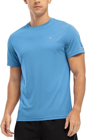 TBMPOY Men's Hiking Shirts Short Sleeve Athletic Dry Fit Waterproof Shirts Running Gym Active Performance T Shirts in Kuwait