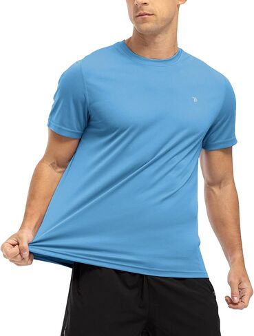 TBMPOY Men's Hiking Shirts Short Sleeve Athletic Dry Fit Waterproof Shirts Running Gym Active Performance T Shirts in Kuwait