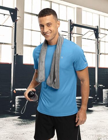 TBMPOY Men's Hiking Shirts Short Sleeve Athletic Dry Fit Waterproof Shirts Running Gym Active Performance T Shirts in Kuwait