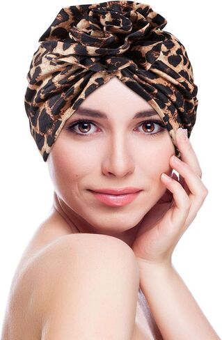 Syhood 9 Pieces African Turban Cap Flower Pattern Headwrap Elastic Knot Pre-Tied Bonnet Beanie Hat for Women Colorful in Saudi Arabia